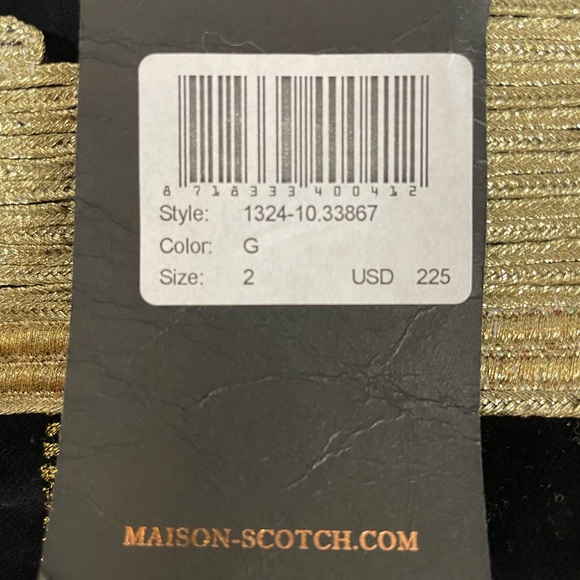 Gorgeous Scotch & Soda Maison Scotch Velvet Vest With Gold Trim 2 (US 8) - Picture 2 of 13